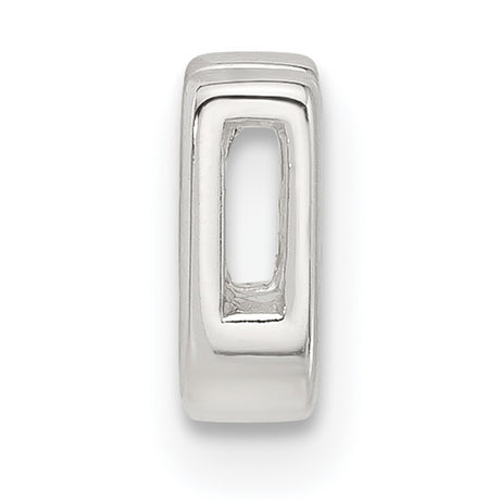 Sterling Silver Letter U Pendant Charm, Polished Block Initial Design for Women or Unisex Use