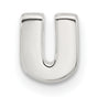 Sterling Silver Letter U Pendant Charm, Polished Block Initial Design for Women or Unisex Use