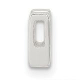 Sterling Silver Letter V Pendant, Polished Block Initial Charm, Unisex Monogram Jewelry