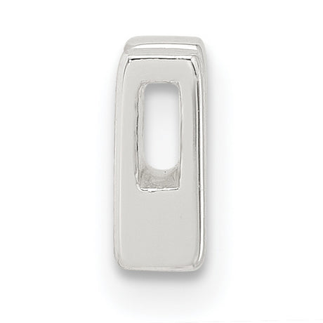 Sterling Silver Letter V Pendant, Polished Block Initial Charm, Unisex Monogram Jewelry