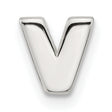 Sterling Silver Letter V Pendant, Polished Block Initial Charm, Unisex Monogram Jewelry