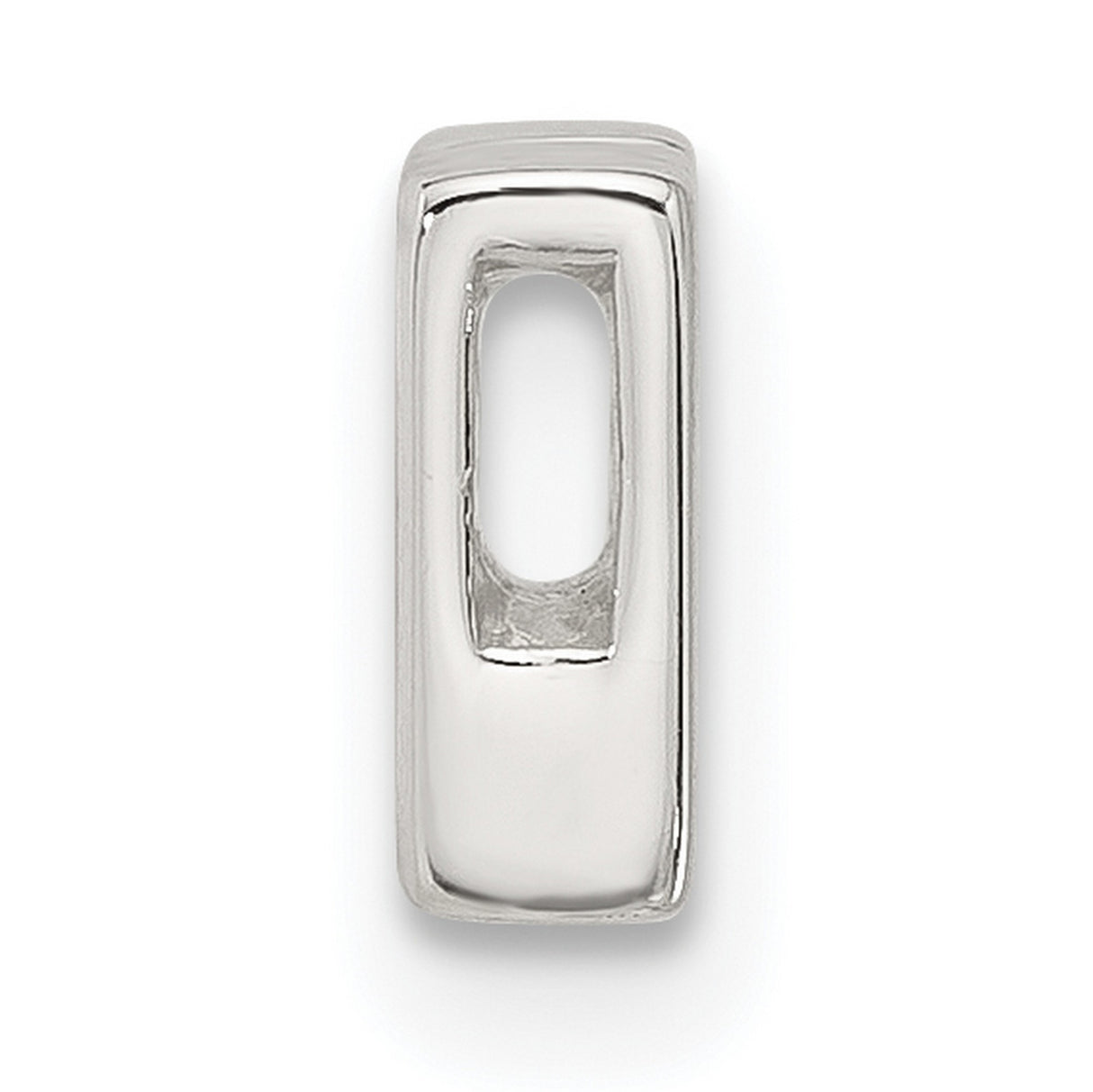 Sterling Silver Letter W Pendant Charm in Polished Block Style for Men or Women