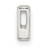 Sterling Silver Letter W Pendant Charm in Polished Block Style for Men or Women