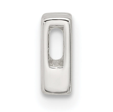 Sterling Silver Letter W Pendant Charm in Polished Block Style for Men or Women