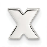Sterling Silver Letter X Pendant Charm, Bold Modern Flat Initial Jewelry for Men or Women