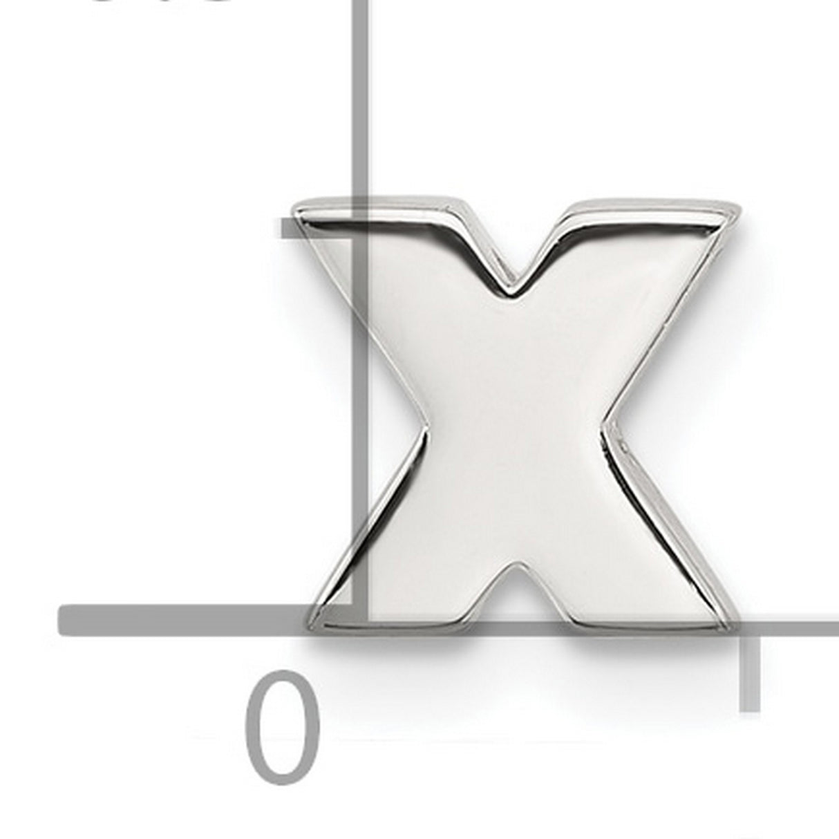 Sterling Silver Letter X Pendant Charm, Bold Modern Flat Initial Jewelry for Men or Women