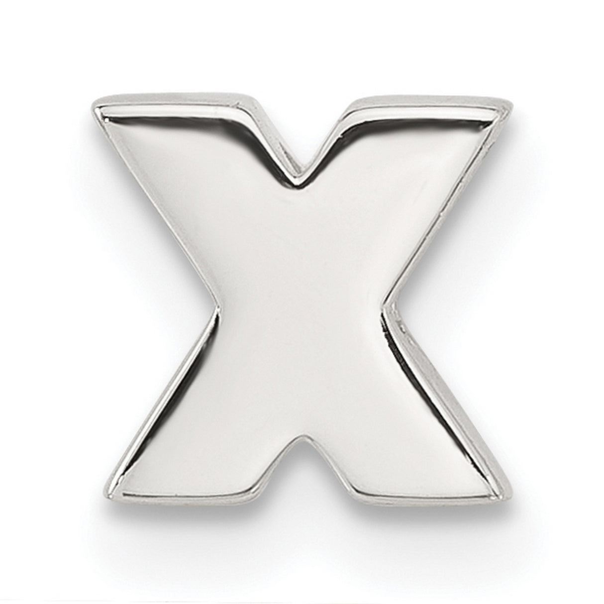 Sterling Silver Letter X Pendant Charm, Bold Modern Flat Initial Jewelry for Men or Women