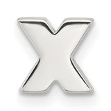 Sterling Silver Letter X Pendant Charm, Bold Modern Flat Initial Jewelry for Men or Women