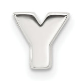 Sterling Silver Initial Y Pendant, Block Letter Charm with Polished Monogram Design