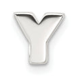 Sterling Silver Initial Y Pendant, Block Letter Charm with Polished Monogram Design