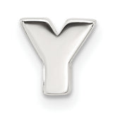Sterling Silver Initial Y Pendant, Block Letter Charm with Polished Monogram Design