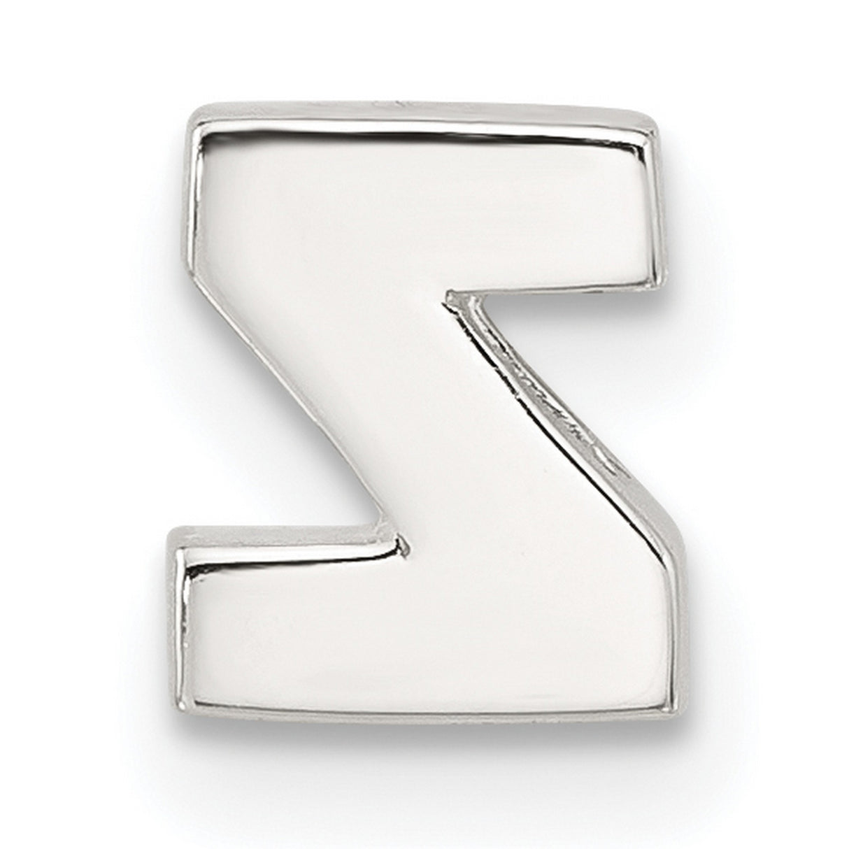 Sterling Silver Letter Z Pendant, Block Initial Charm for Necklace or Bracelet