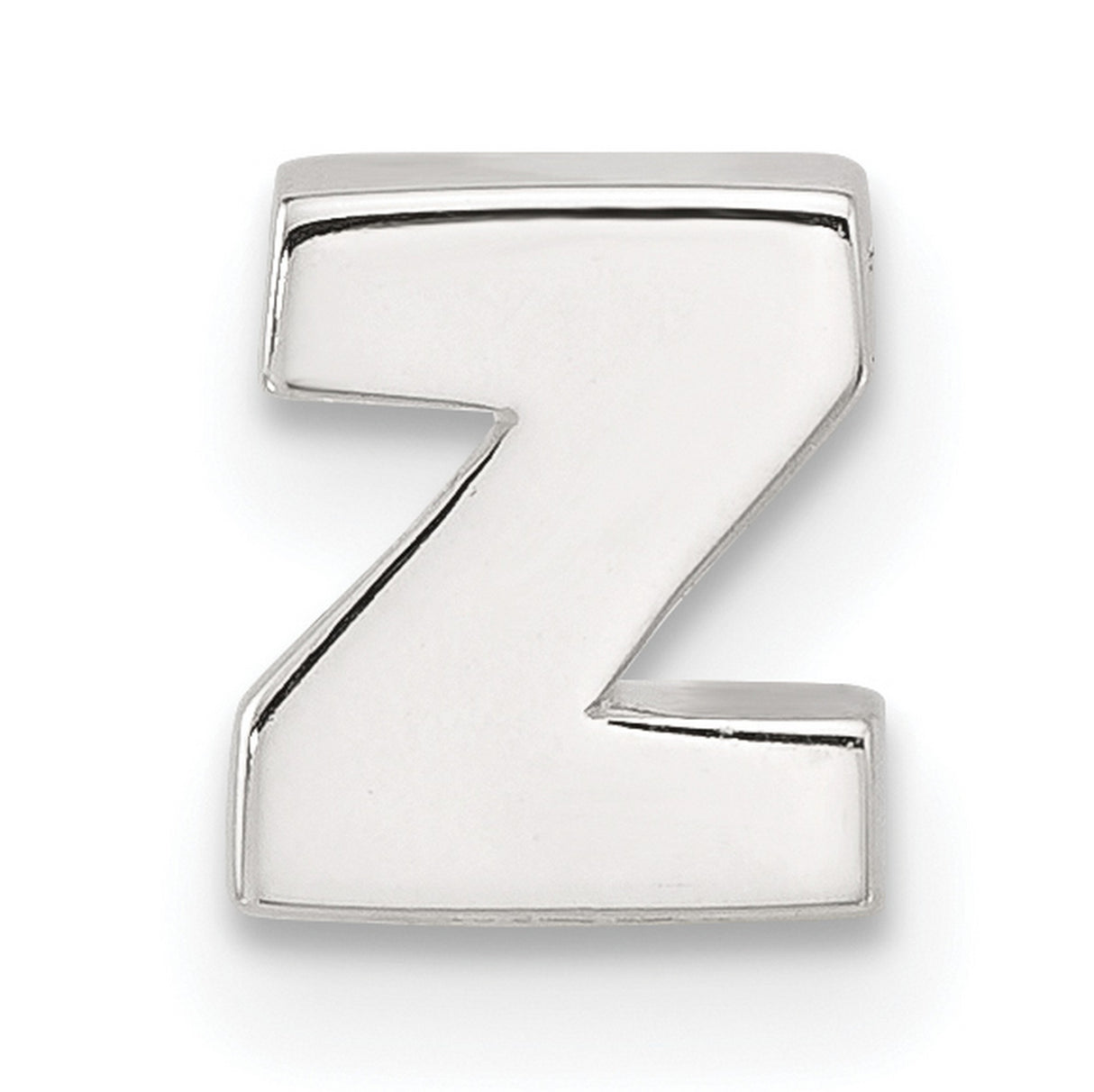 Sterling Silver Letter Z Pendant, Block Initial Charm for Necklace or Bracelet