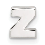 Sterling Silver Letter Z Pendant, Block Initial Charm for Necklace or Bracelet