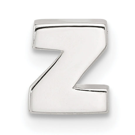 Sterling Silver Letter Z Pendant, Block Initial Charm for Necklace or Bracelet