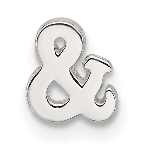 Sterling Silver Slide Charm Pendant, Ampersand Symbol, Minimalist Unity Design