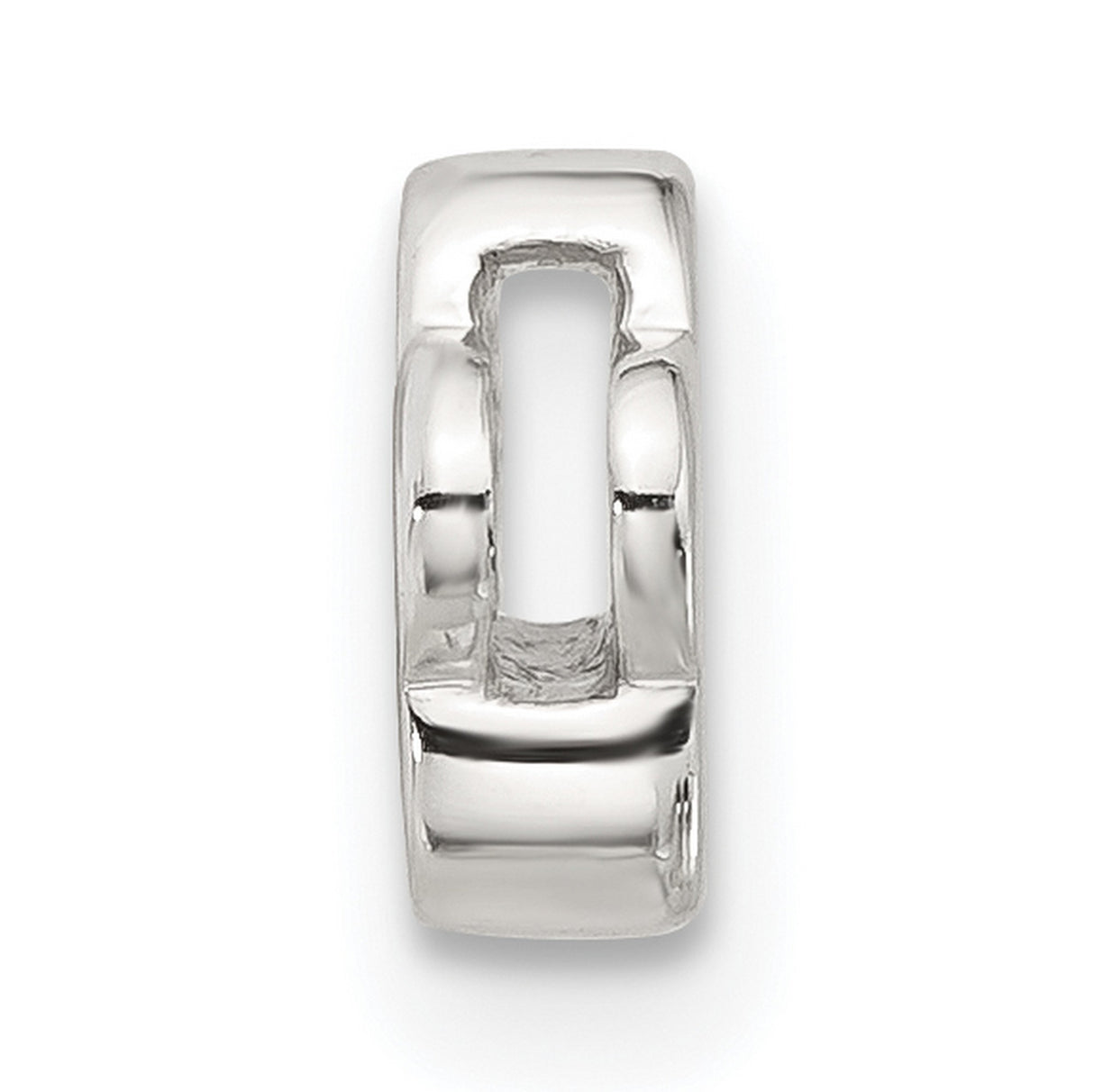 Sterling Silver Flower Slide Pendant Charm, Five Petal Minimalist Floral Design