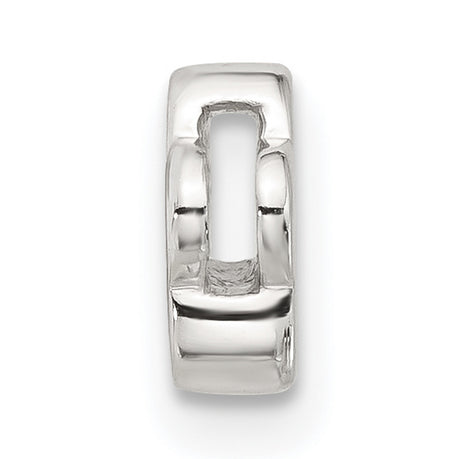 Sterling Silver Flower Slide Pendant Charm, Five Petal Minimalist Floral Design
