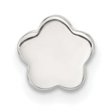 Sterling Silver Flower Slide Pendant Charm, Five Petal Minimalist Floral Design