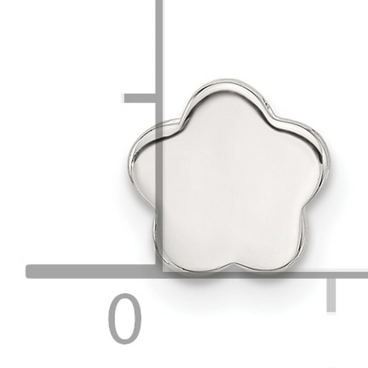 Sterling Silver Flower Slide Pendant Charm, Five Petal Minimalist Floral Design