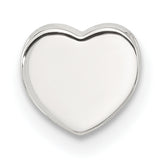 Sterling Silver Heart Pendant, Smooth Polished Finish, Minimalist Romantic Design for Women