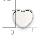Sterling Silver Heart Pendant, Smooth Polished Finish, Minimalist Romantic Design for Women