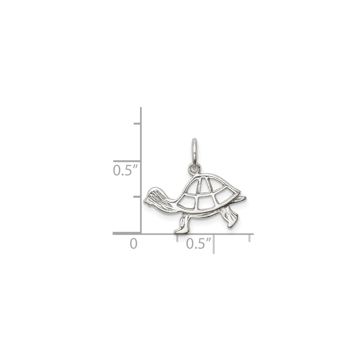 Sterling Silver Turtle Pendant with Cutout Shell Design, Ocean Themed Animal Jewelry