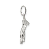 Sterling Silver Deer Pendant with Reindeer Antler Design, Nature-Inspired Winter Jewelry
