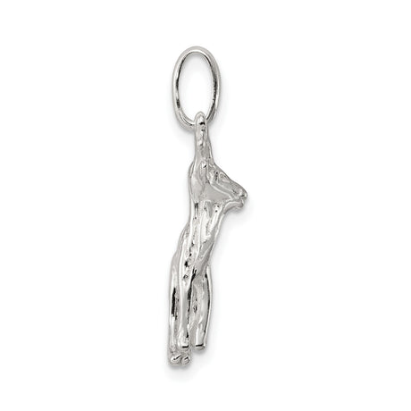 Sterling Silver Deer Pendant with Reindeer Antler Design, Nature-Inspired Winter Jewelry
