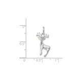Sterling Silver Deer Pendant with Reindeer Antler Design, Nature-Inspired Winter Jewelry