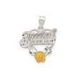Sterling Silver Pendant, Two Tone Heart with Gold Tone Rose, Special Friend Engraving