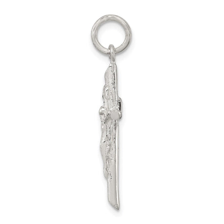 Sterling Silver Crucifix Cross Pendant with Hand Detailed Jesus Figure, Christian Devotional Style