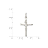 Sterling Silver Crucifix Cross Pendant with Hand Detailed Jesus Figure, Christian Devotional Style