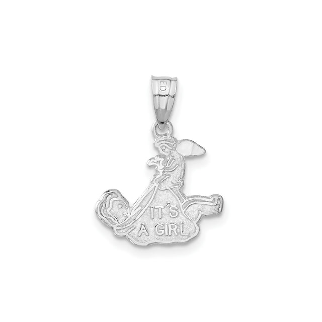 Sterling Silver Angel Pendant with Guardian Motif for New Mothers