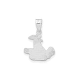 Sterling Silver Pendant with Stork Carrying Baby, Its a Boy Charm, New Mom Keepsake