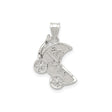 Sterling Silver Pendant, Baby Stroller Design with Number One Baby Engraving, Motherhood Theme