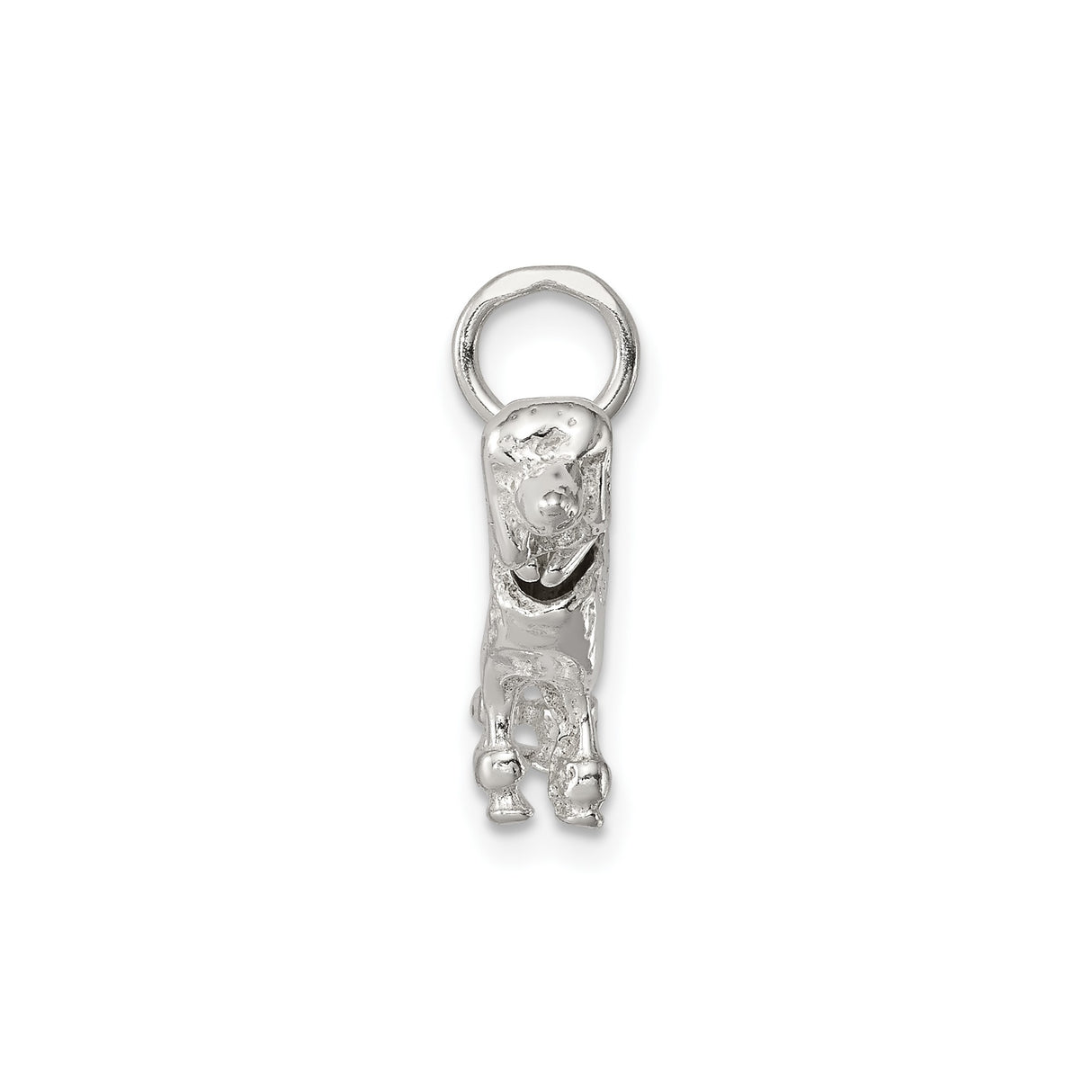 Sterling Silver Poodle Dog Pendant Charm, Detailed Animal Theme for Pet Lovers