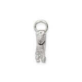 Sterling Silver Poodle Dog Pendant Charm, Detailed Animal Theme for Pet Lovers