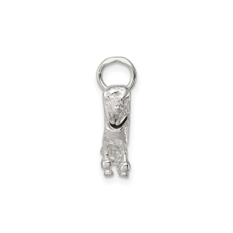 Sterling Silver Poodle Dog Pendant Charm, Detailed Animal Theme for Pet Lovers