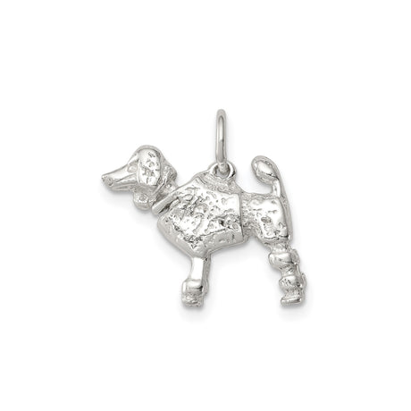 Sterling Silver Poodle Dog Pendant Charm, Detailed Animal Theme for Pet Lovers