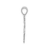 Sterling Silver Girl Pendant with Pigtail Stick Figure Design, Sentimental Family Charm