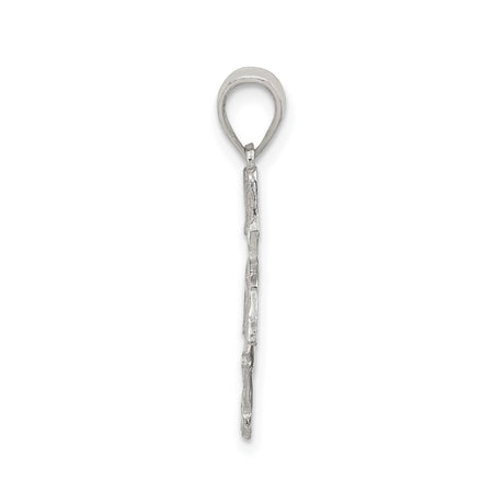 Sterling Silver Girl Pendant with Pigtail Stick Figure Design, Sentimental Family Charm