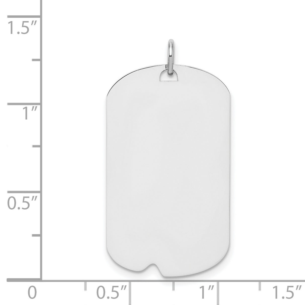 Sterling Silver Dog Tag Pendant with Polished Flat Surface, Military Style for Men or Unisex