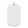 Sterling Silver Dog Tag Pendant with Polished Flat Surface, Military Style for Men or Unisex