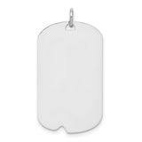 Sterling Silver Dog Tag Pendant with Polished Flat Surface, Military Style for Men or Unisex