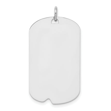Sterling Silver Dog Tag Pendant with Polished Flat Surface, Military Style for Men or Unisex