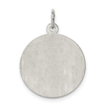 Caduceus Disc Charm Pendant in Real 925 Sterling Silver