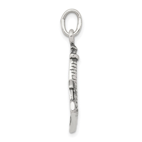 Sterling Silver Lighthouse Pendant with Cabin Design, Nautical Coastal Theme for Women or Unisex Wear