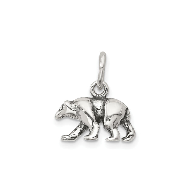 Bear Charm Pendant in Real 925 Sterling Silver