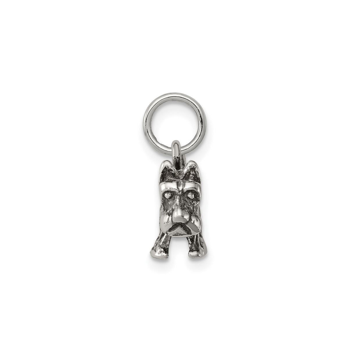 Sterling Silver Scottish Terrier Charm Pendant, Textured Dog Silhouette Keepsake Jewelry